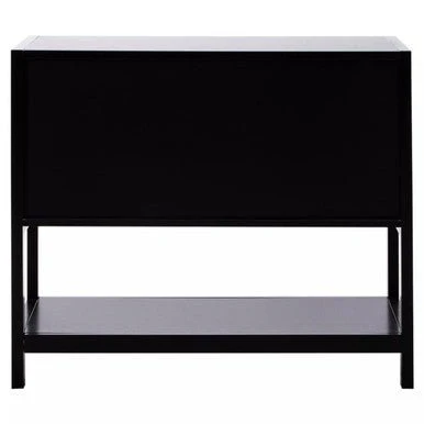 Sherman Black Wood and Rattan Two Door Side Cabinet - Image 10