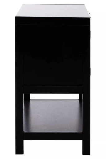 Sherman Black Wood and Rattan Two Door Side Cabinet - Image 9