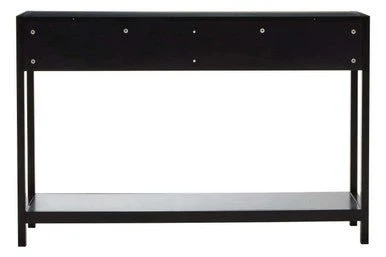 Sherman Black Wood and Rattan Two Drawer Console Table - Image 8