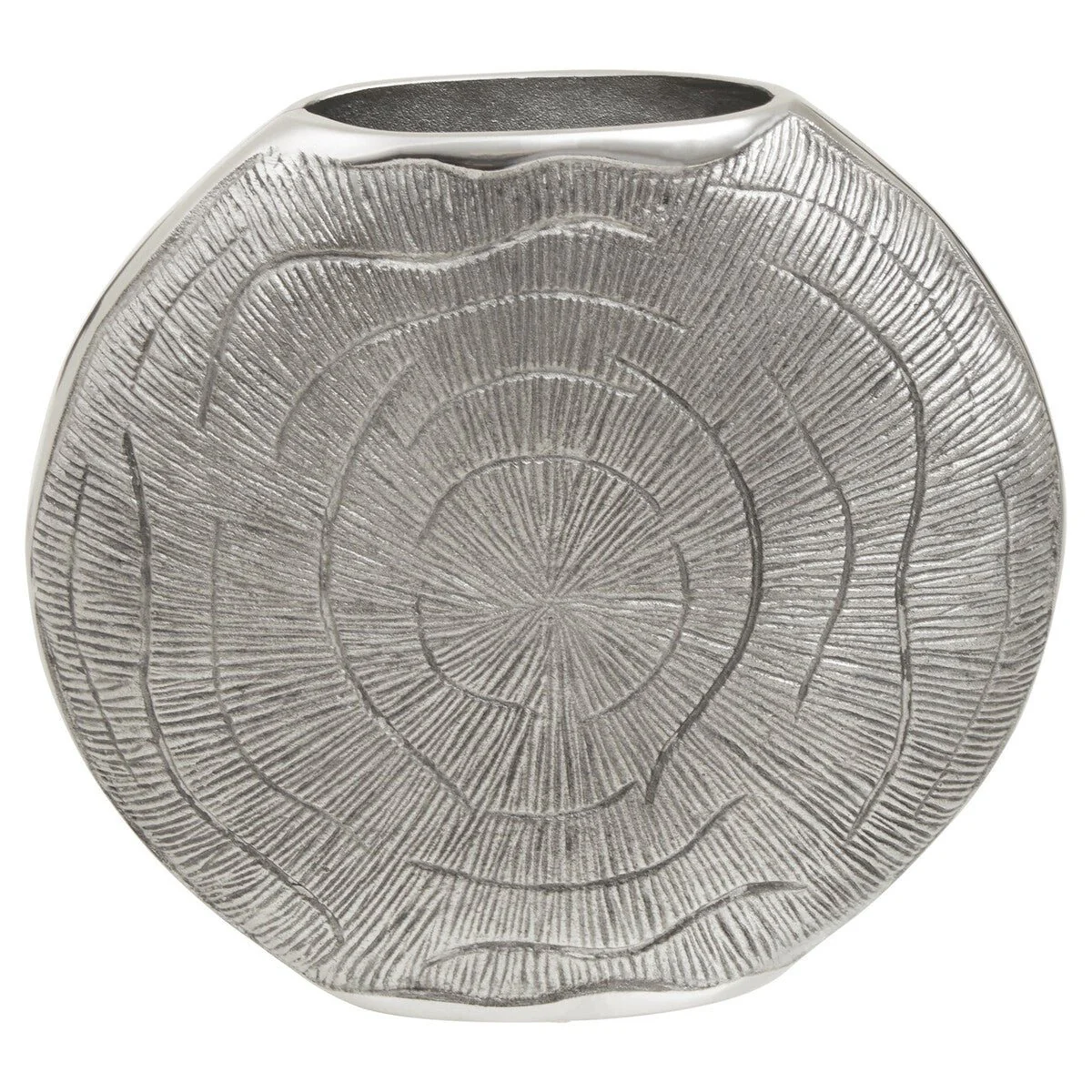 Silva Large Oak Effect Silver Finish Vase - Image 5