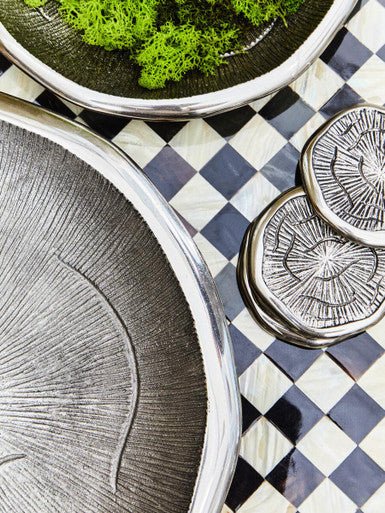 Silva Set Of Four Oak Effect Silver Top Coasters - Image 6