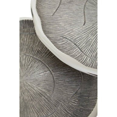 Silva Set Of Two Oak Effect Silver Top Side Tables - Image 10