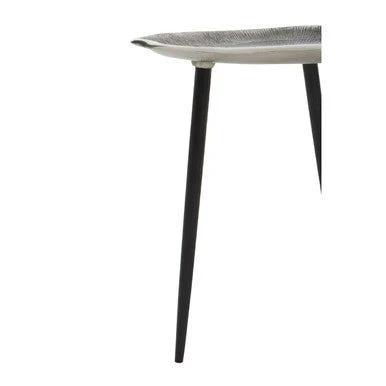 Silva Set Of Two Oak Effect Silver Top Side Tables - Image 11