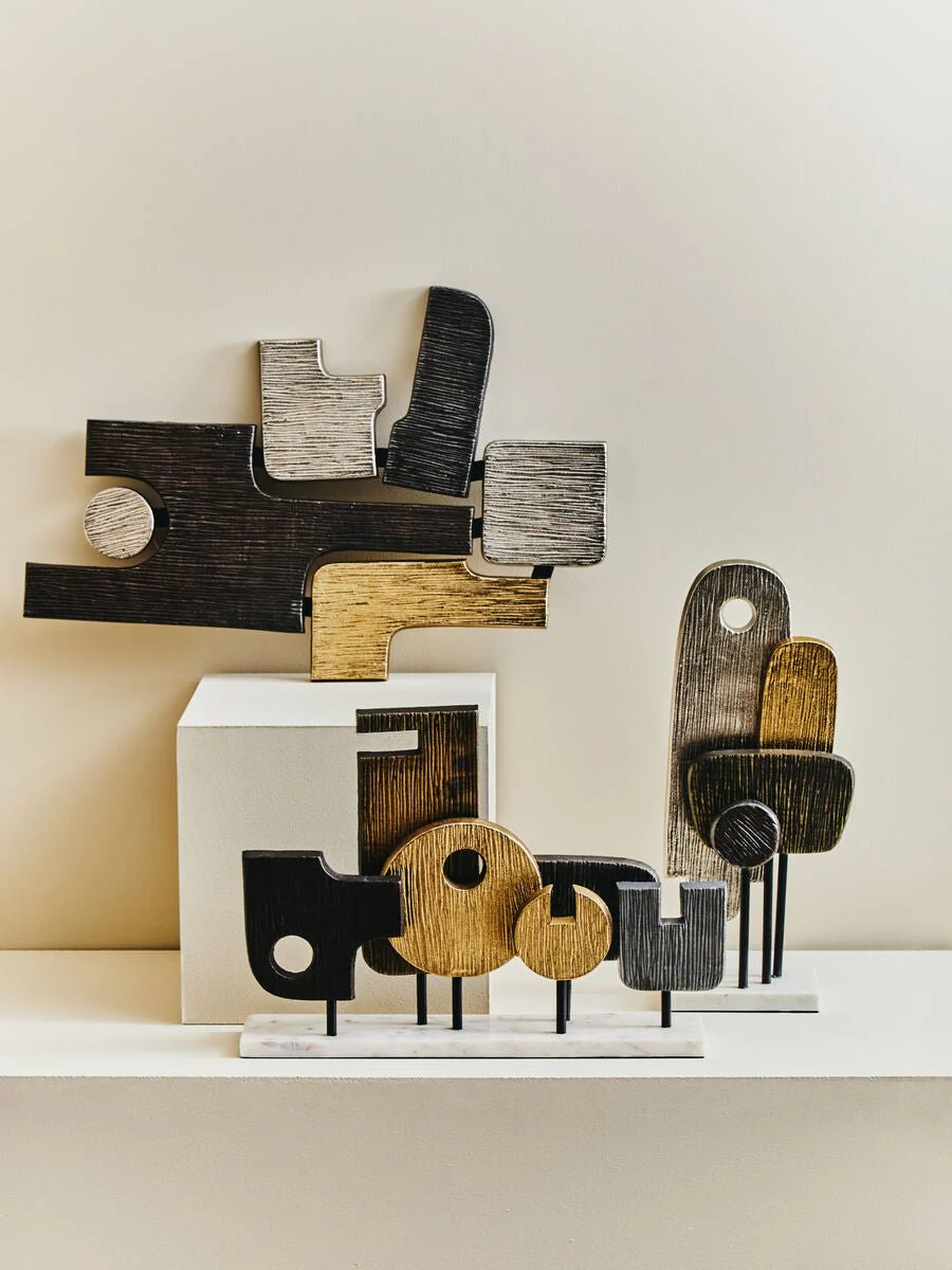 Simbolo Large Assorted Colour Metal Sculpture On Marble Base - Image 6