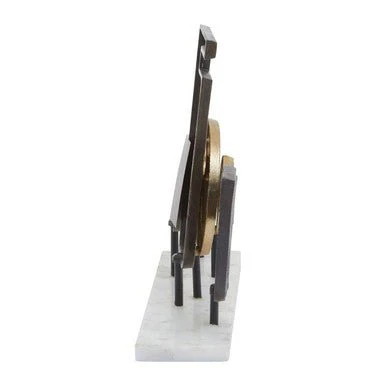 Simbolo Large Assorted Colour Metal Sculpture On Marble Base - Image 8