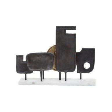 Simbolo Large Assorted Colour Metal Sculpture On Marble Base - Image 9
