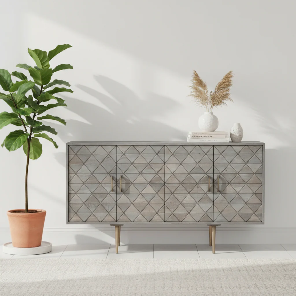 Siro 4 Door Mango Wood Sideboard - Image 3