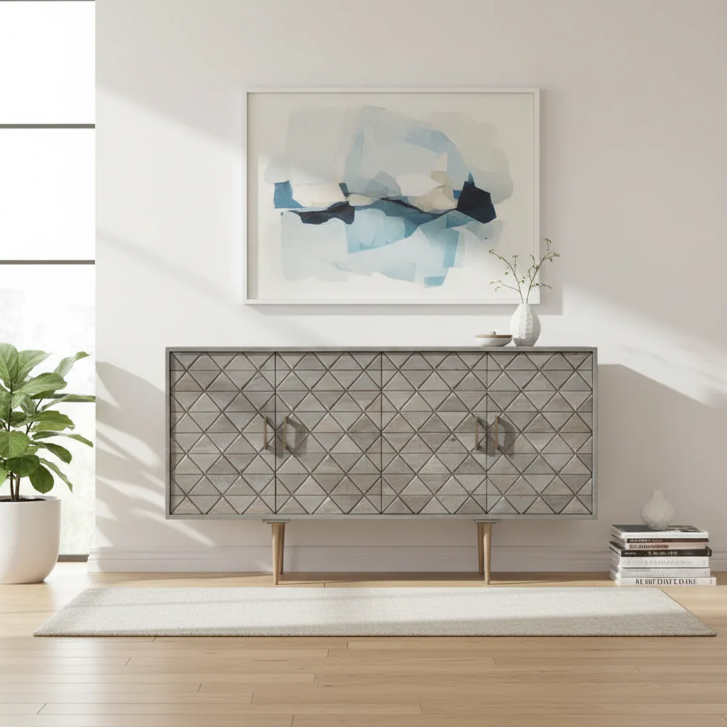 Siro 4 Door Mango Wood Sideboard - Image 4