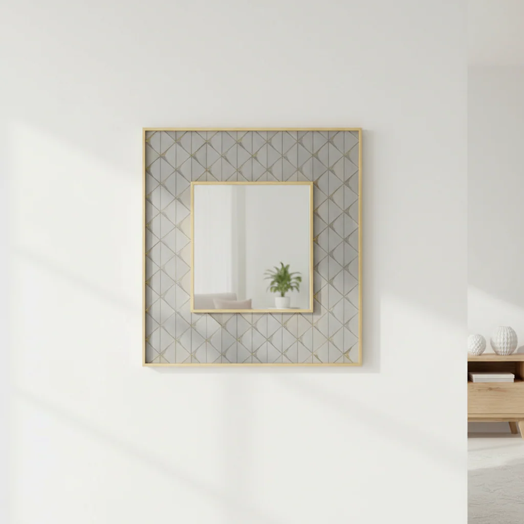 Siro Mango Wood Square Wall Mirror - Image 3