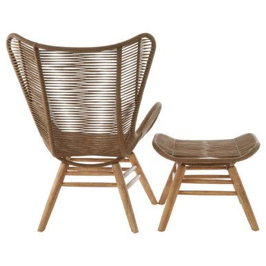 Sisal Latte Rope Lounge Chair And Footstool - Image 10