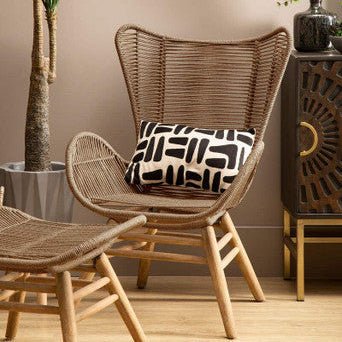 Sisal Latte Rope Lounge Chair And Footstool - Image 6