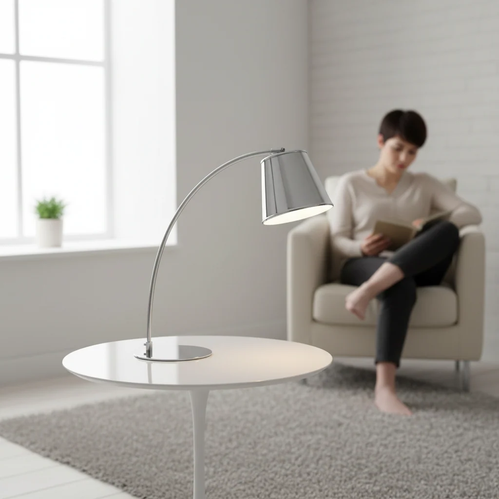 Sison Chrome Table Lamp with PVC Shade - Image 2