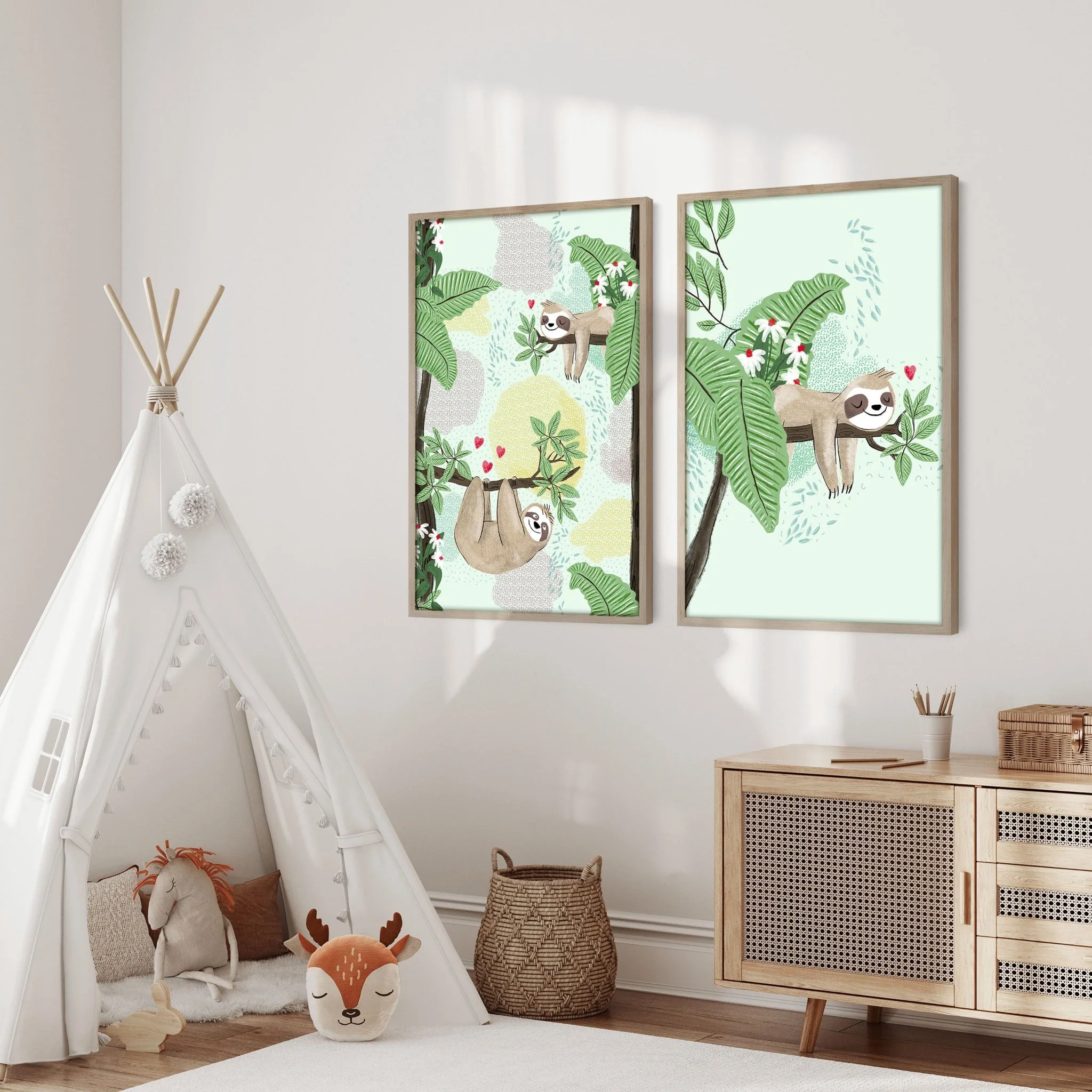 Jungle bedroom | Set of 2 Wall art for Nursery - Image 5