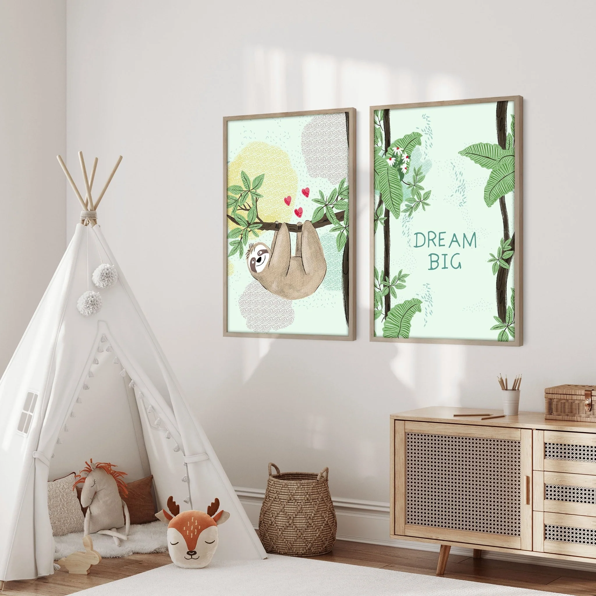 Wall prints for nursery | set of 2 Sloths wall art prints - Image 6