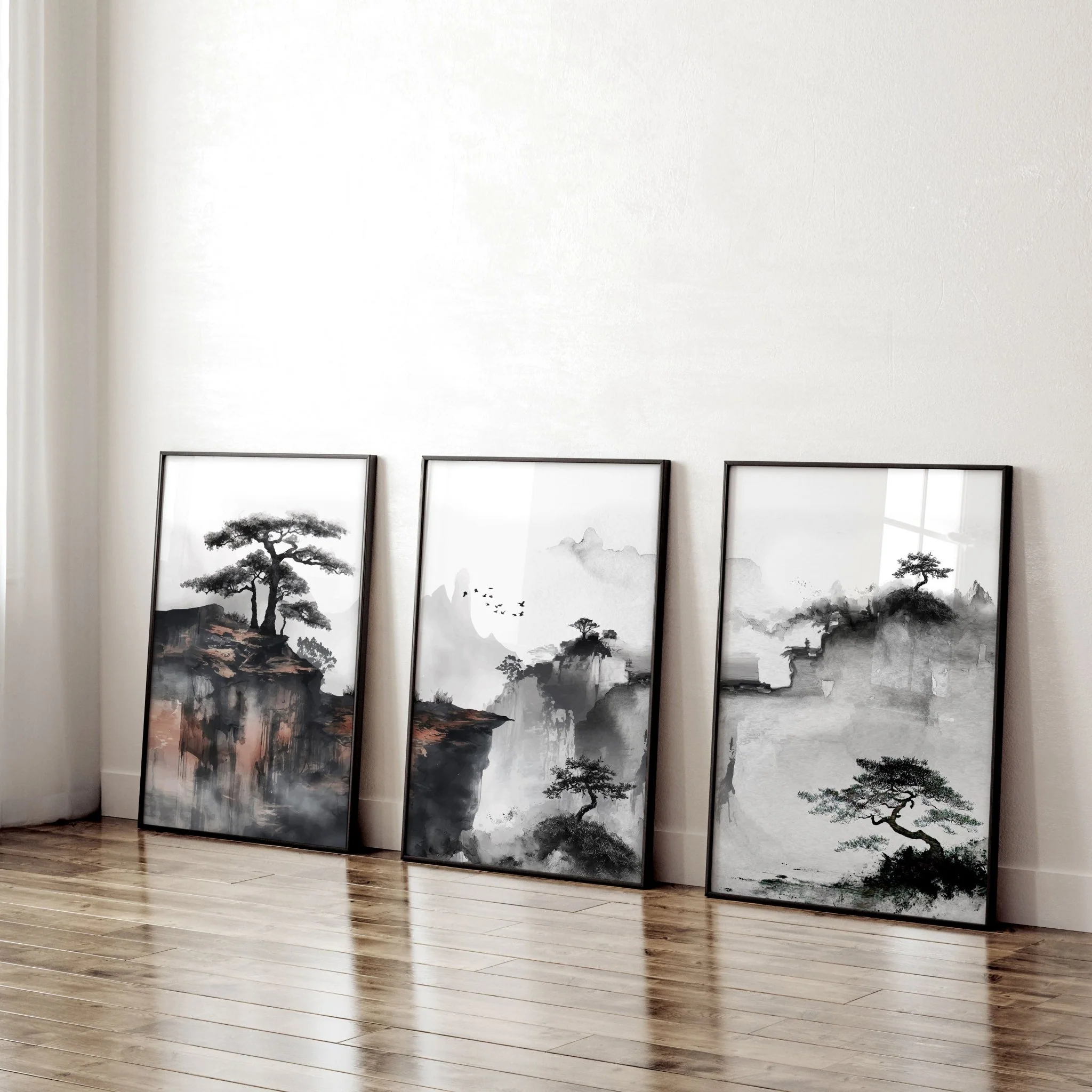 Small Framed Pictures | Set of 3 Asian Inspired Wall art Prints - Image 8
