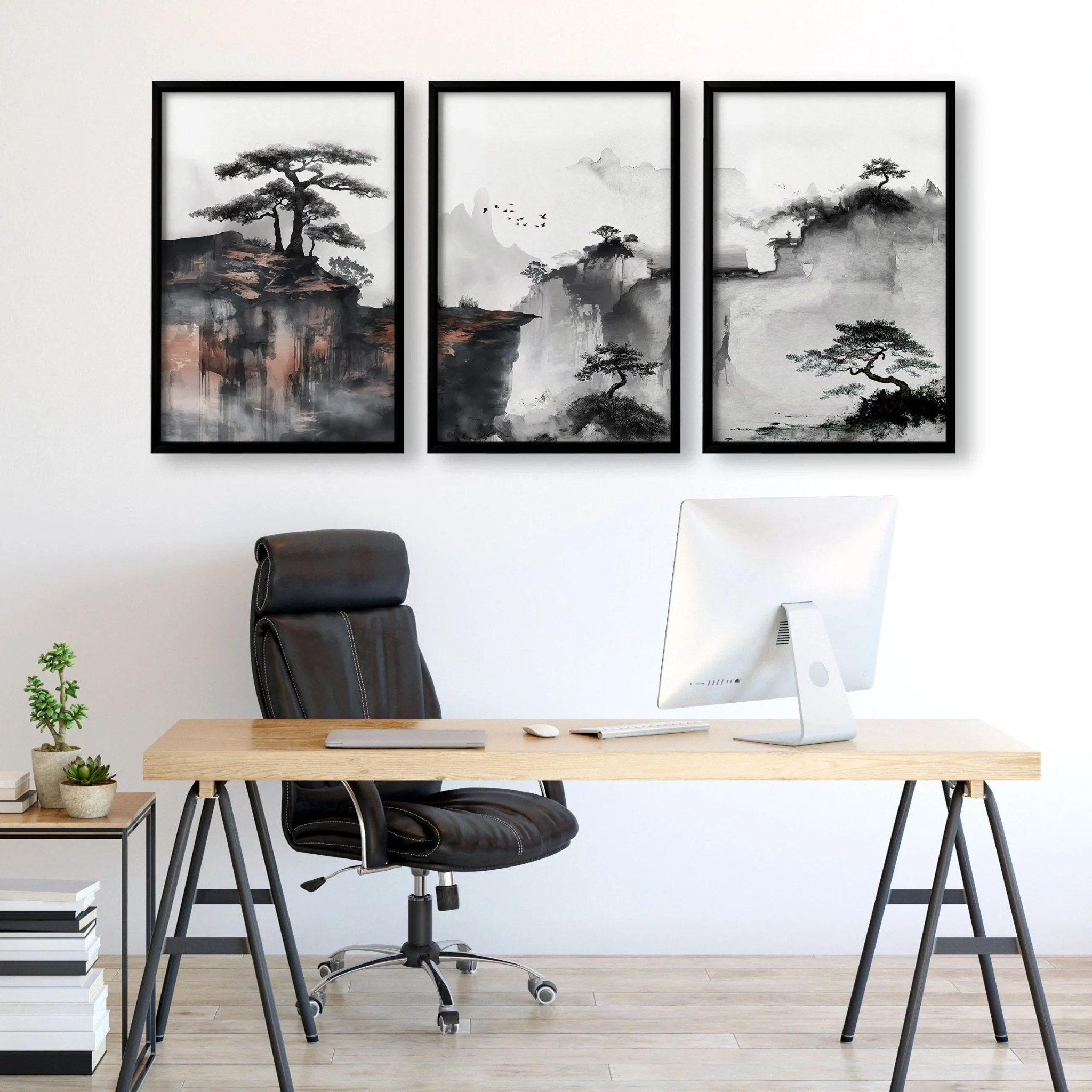 Small Framed Pictures | Set of 3 Asian Inspired Wall art Prints - Image 9