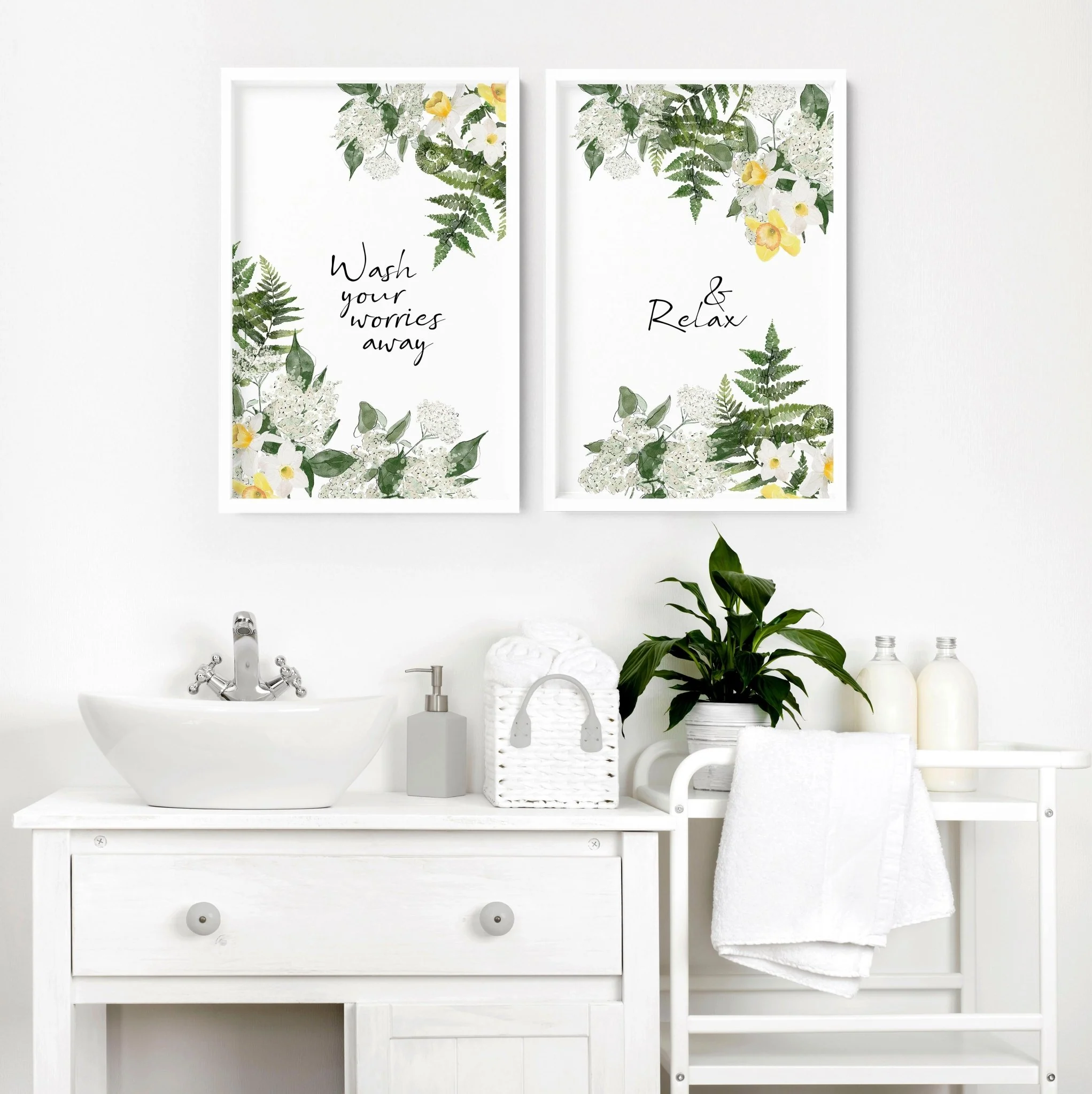 Small pictures for bathroom | set of 2 wall art prints - Image 2
