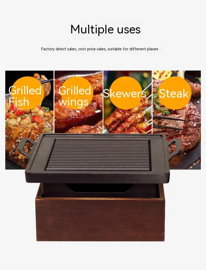 Smokeless Portable BBQ Grill Korean Japanese Barbecue Grill Charcoal BBQ Oven Alcohol Stove Household Non-stick Cooking Tools - Image 19