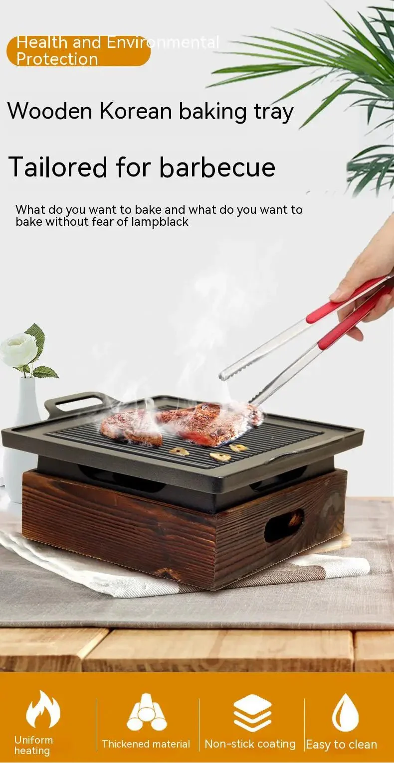 Smokeless Portable BBQ Grill Korean Japanese Barbecue Grill Charcoal BBQ Oven Alcohol Stove Household Non-stick Cooking Tools - Image 7