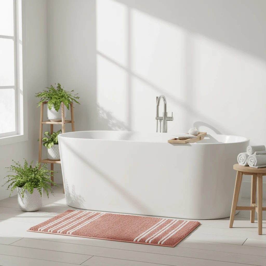 Soak Large Dusky Pink Bath Mat