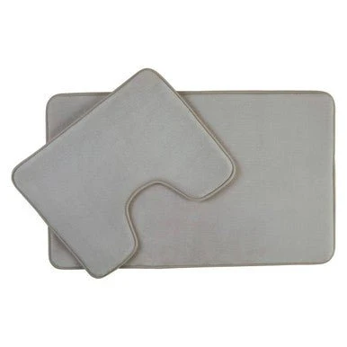 Soak Light Grey Bath And Pedestal Mat Set - Image 4