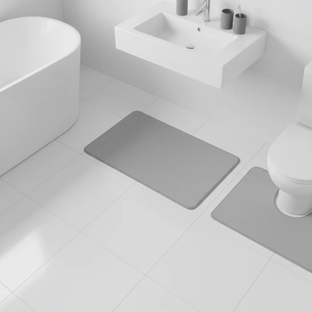 Soak Light Grey Bath And Pedestal Mat Set - Image 5