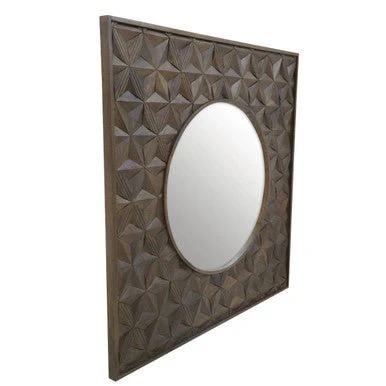 Solana Brown Mango Wood Wall Mirror - Image 5