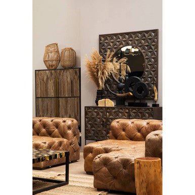 Solana Brown Mango Wood Wall Mirror - Image 7