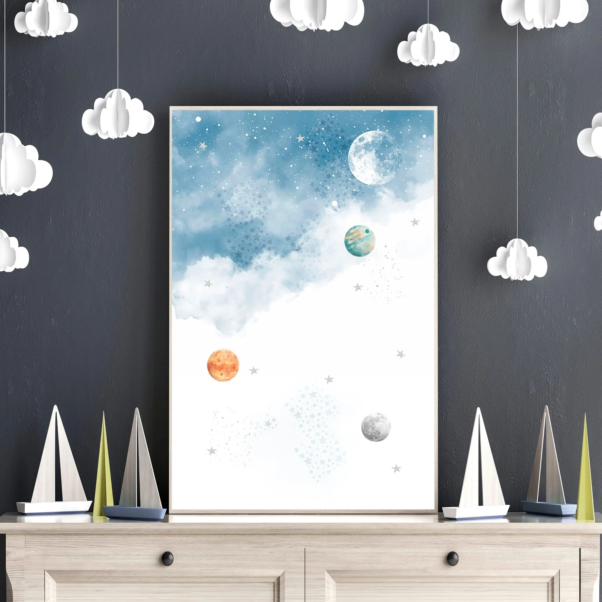 Space Nursery | Set of 3 wall art prints - Image 7