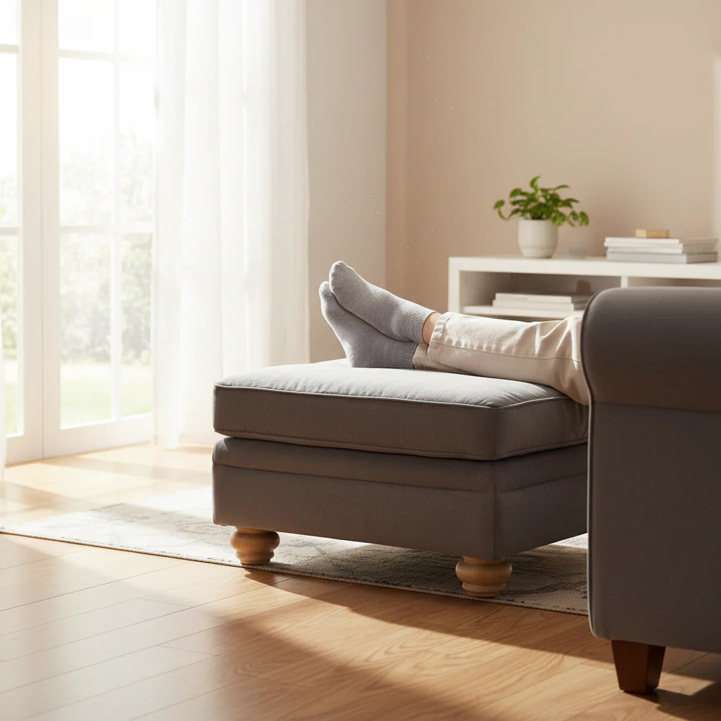 Spencer Grey Fabric Footstool - Image 2