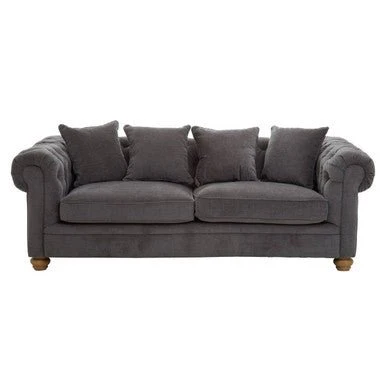 Spencer Three Seat Grey Fabric Sofa - Image 5