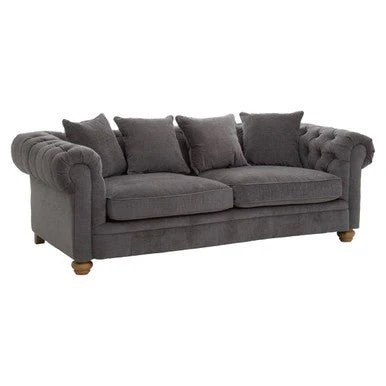 Spencer Three Seat Grey Fabric Sofa - Image 6