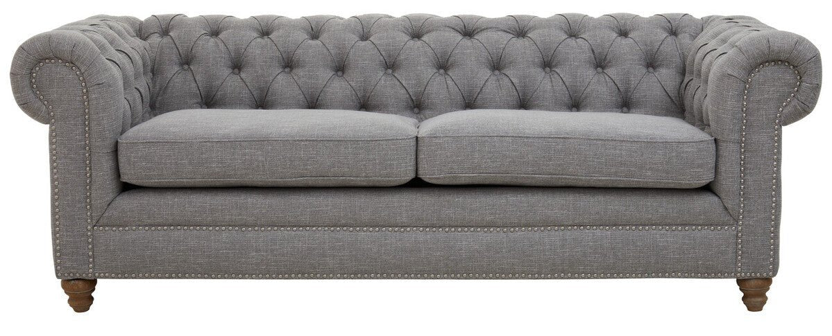Stella Three Seat Grey Linen Sofa - Image 10