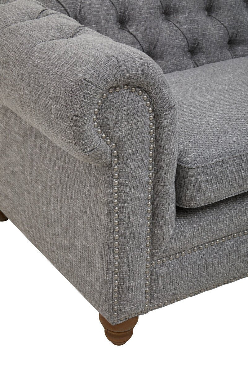 Stella Three Seat Grey Linen Sofa - Image 15