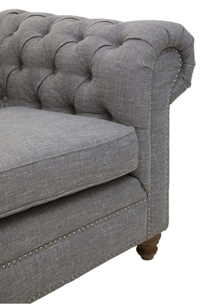 Stella Three Seat Grey Linen Sofa - Image 16