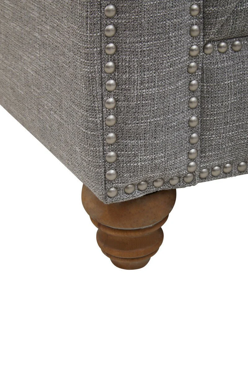 Stella Three Seat Grey Linen Sofa - Image 17
