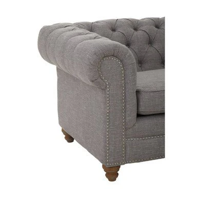 Stella Two Seat Grey Linen Sofa - Image 10