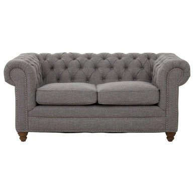 Stella Two Seat Grey Linen Sofa - Image 5