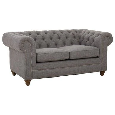 Stella Two Seat Grey Linen Sofa - Image 6