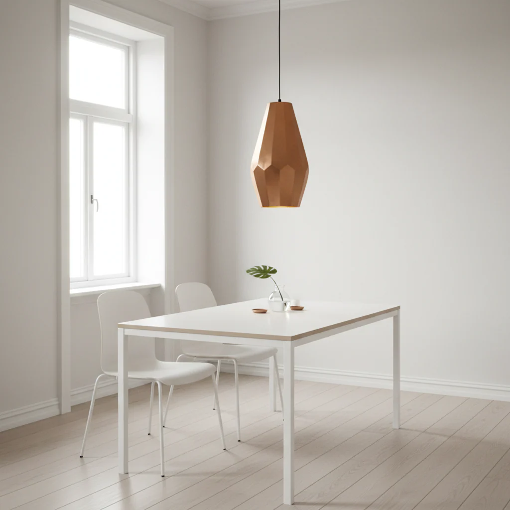 Stockholm Aluminium Copper Finish Large Pendant Light - Image 3