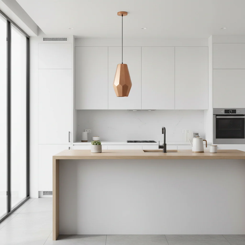 Stockholm Aluminium Copper Finish Small Pendant Light - Image 4