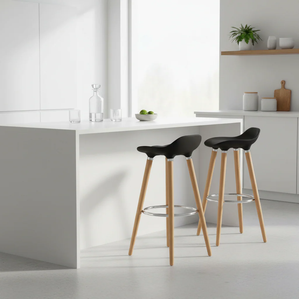 Stockholm Black Abs Beech Wood Bar Stool - Image 3