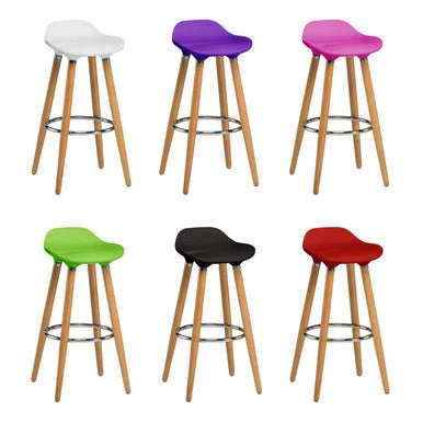Stockholm Black Abs Beech Wood Bar Stool - Image 6