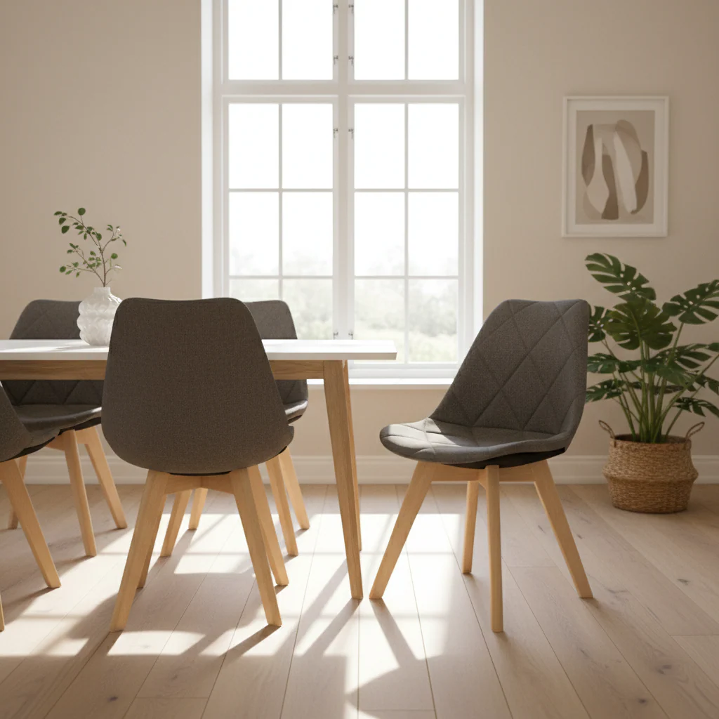 Stockholm Grey Diamond Pattern Dining Chair - Image 3