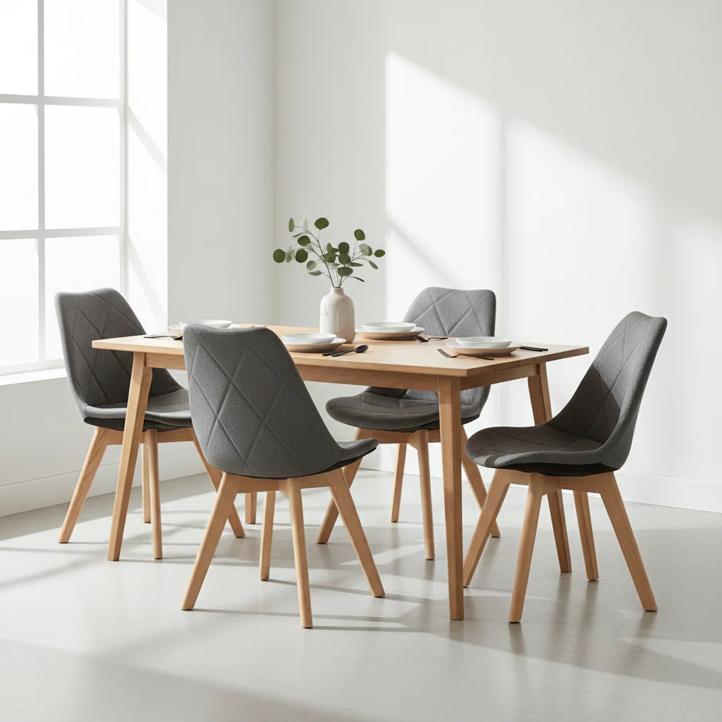 Stockholm Grey Diamond Pattern Dining Chair - Image 4