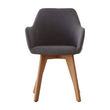 Stockholm Grey Fabric Chair With Wood Legs - Image 5