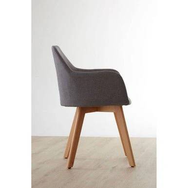 Stockholm Grey Fabric Chair With Wood Legs - Image 8