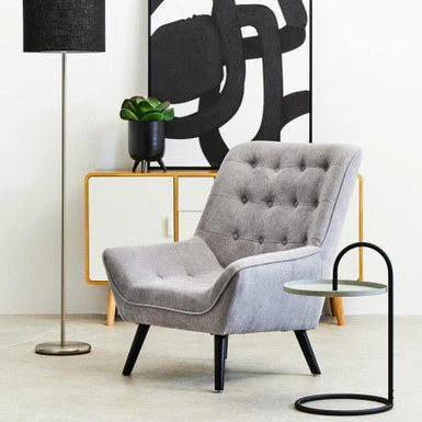 Stockholm Grey Linen Effect Accent Chair - Image 2