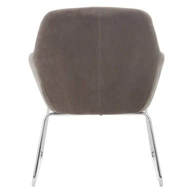 Stockholm Grey Velvet Dining Chair with Chrome Legs - Image 6