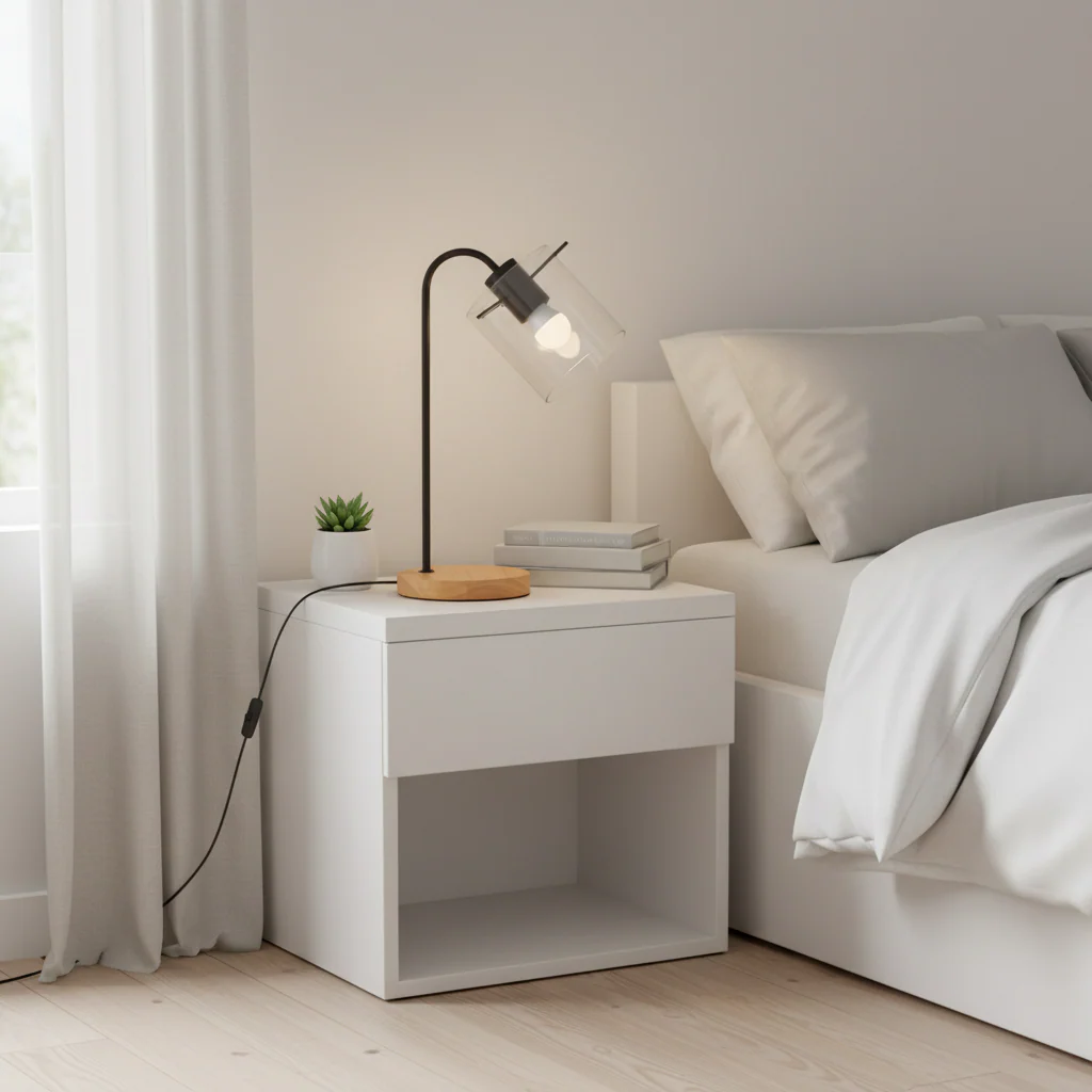 Stockholm Matte Black Curved Table Lamp - Image 3